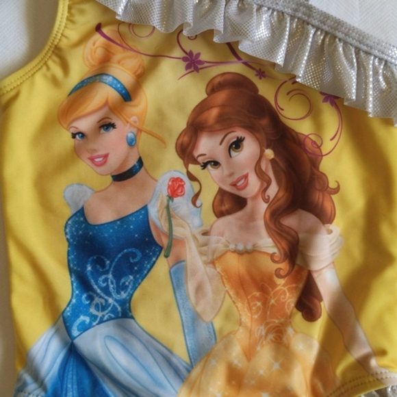 disney princess cinderella & belle ruffle one piece swimsuit 3T toddler girls - Picture 2 of 7